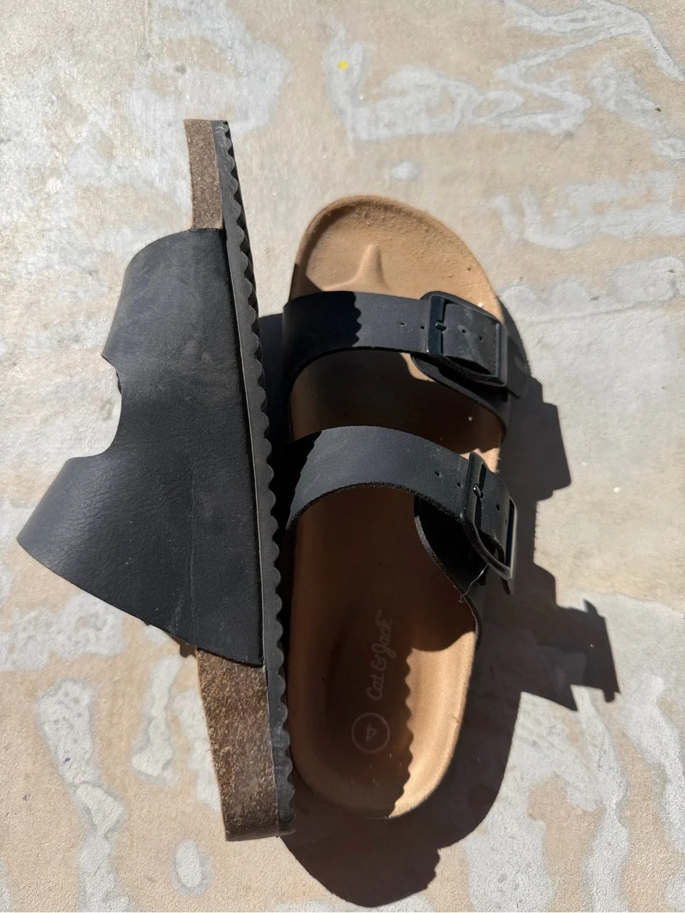 Cat & Jack Black Double-Buckle Slide Sandals
